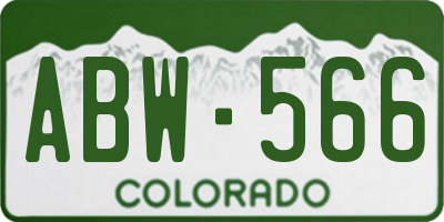 CO license plate ABW566