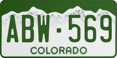 CO license plate ABW569