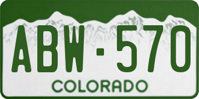CO license plate ABW570