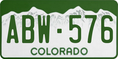 CO license plate ABW576