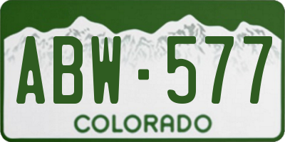 CO license plate ABW577