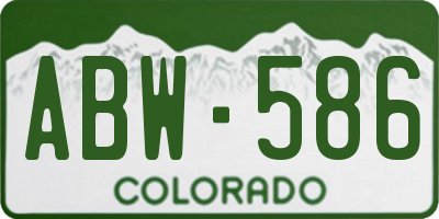 CO license plate ABW586