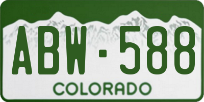CO license plate ABW588