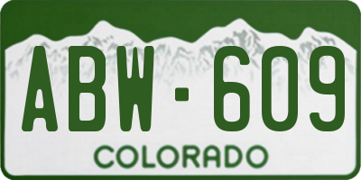 CO license plate ABW609
