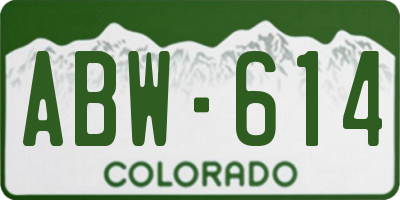 CO license plate ABW614