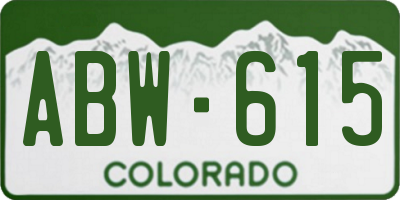 CO license plate ABW615
