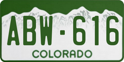 CO license plate ABW616