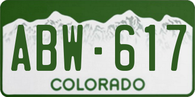 CO license plate ABW617