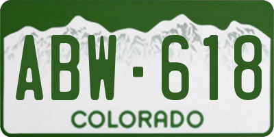 CO license plate ABW618