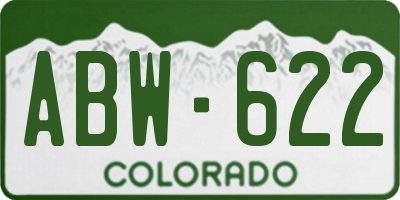 CO license plate ABW622