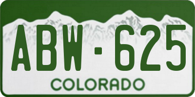 CO license plate ABW625
