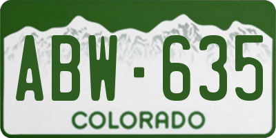 CO license plate ABW635