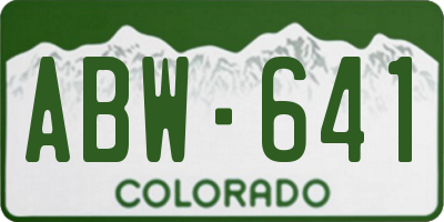 CO license plate ABW641