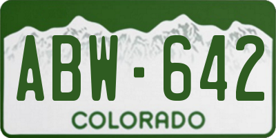 CO license plate ABW642