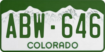 CO license plate ABW646