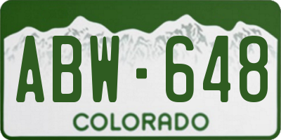 CO license plate ABW648