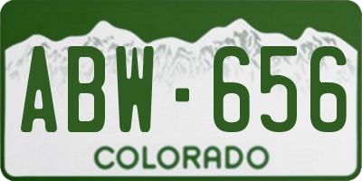 CO license plate ABW656