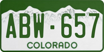 CO license plate ABW657