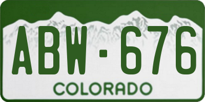 CO license plate ABW676