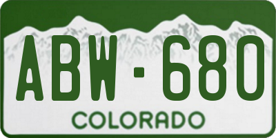 CO license plate ABW680