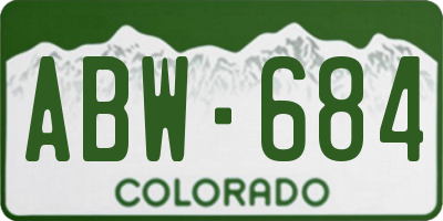 CO license plate ABW684
