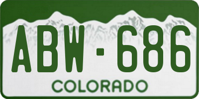 CO license plate ABW686