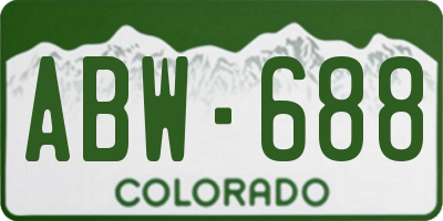 CO license plate ABW688