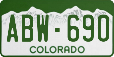 CO license plate ABW690