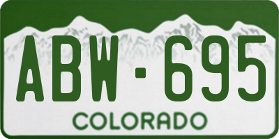CO license plate ABW695