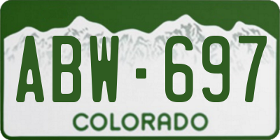 CO license plate ABW697