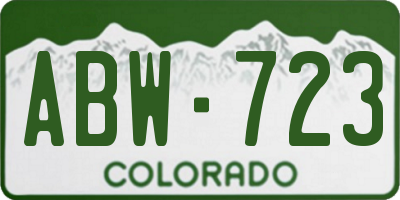CO license plate ABW723