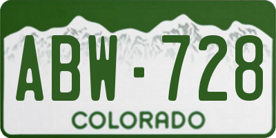 CO license plate ABW728