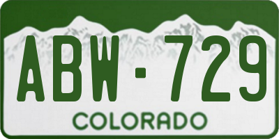 CO license plate ABW729