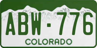 CO license plate ABW776