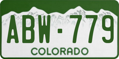 CO license plate ABW779
