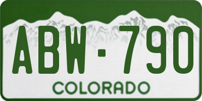 CO license plate ABW790