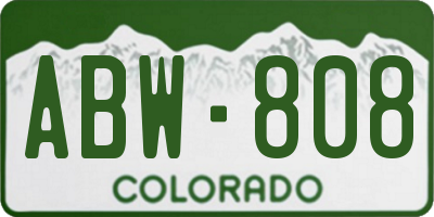 CO license plate ABW808