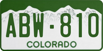 CO license plate ABW810