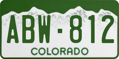CO license plate ABW812