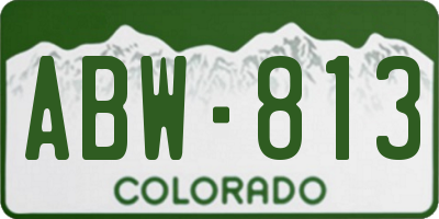 CO license plate ABW813