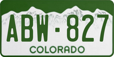 CO license plate ABW827