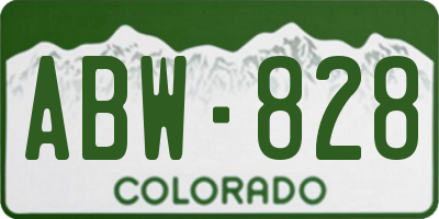 CO license plate ABW828