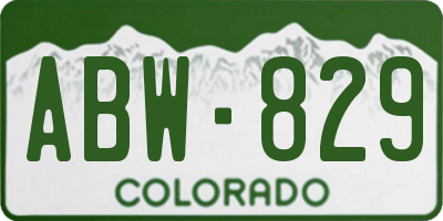 CO license plate ABW829