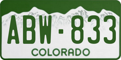 CO license plate ABW833