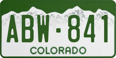 CO license plate ABW841