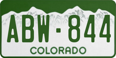 CO license plate ABW844