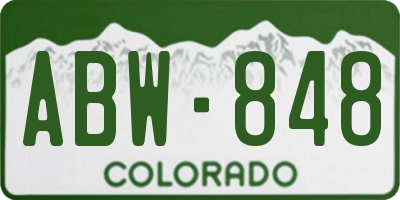 CO license plate ABW848