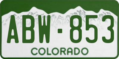 CO license plate ABW853