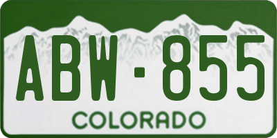 CO license plate ABW855
