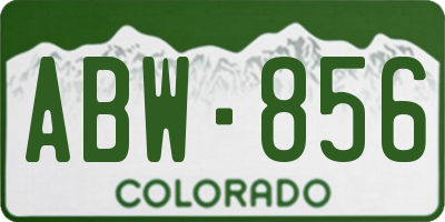 CO license plate ABW856